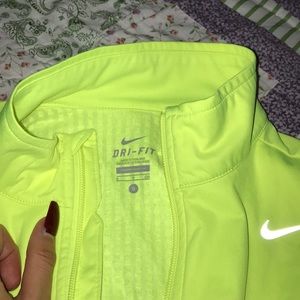 Bright Neon Yellow Dry Fit Nike Zip up